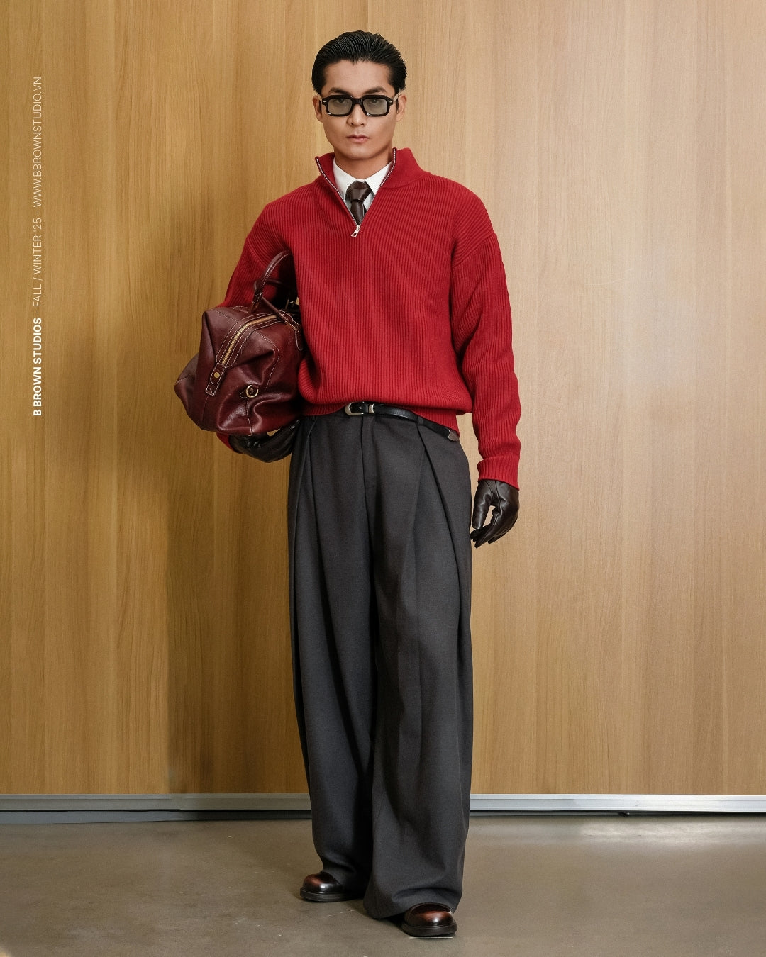 B BROWN STUDIOS Pleated Wool Pant